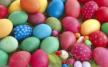 Happy Easter!, red, egg, blue, colorful, green, texture, easter HD wallpaper