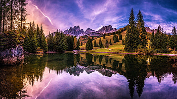 Lake Filzmoos, Austria, landscape, clouds, sky, water, mountains, alps, reflections, sunset HD wallpaper