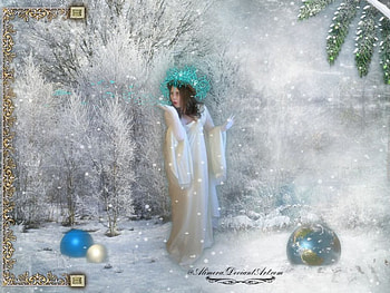 When the Frost Comes, winter, frost, lady, white, fantasy HD wallpaper