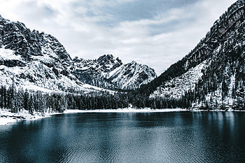 Landscape, Winter, Nature, Water, Snow, Mountain, Lake HD wallpaper