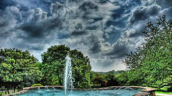 Fountain, beautiful, architecture, water HD wallpaper