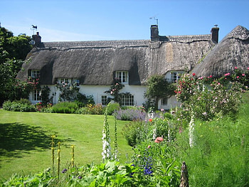 cottage garden, roses, house, garden, nature, flowers, cottage HD wallpaper