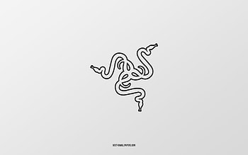 Razer logo, , white gradient background, Razer carbon logo, white background, Razer, Razer emblem HD wallpaper