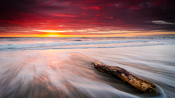 Leithfield, beach, foam, sunset HD wallpaper