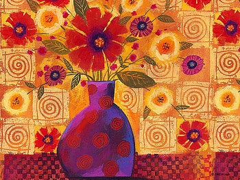 Wallflowers, vase, cheerful, flowers, bright HD wallpaper