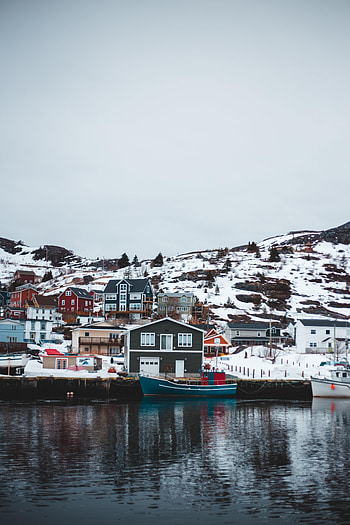 Nature, Houses, Rivers, Snow, City HD phone wallpaper