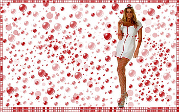 Hot Nurse and Lotsa Bubbles , sexy, hot sister, fun, medical, naughty, bubbles, nurse, red and white HD wallpaper
