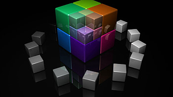 Bright, Multicolored, Motley, 3D, Cubes, Cube HD wallpaper