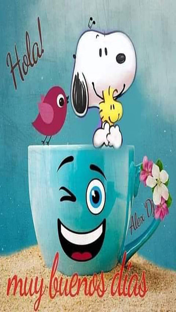 Snoopy buenos días, taza_de_cafe, buen_dia HD phone wallpaper