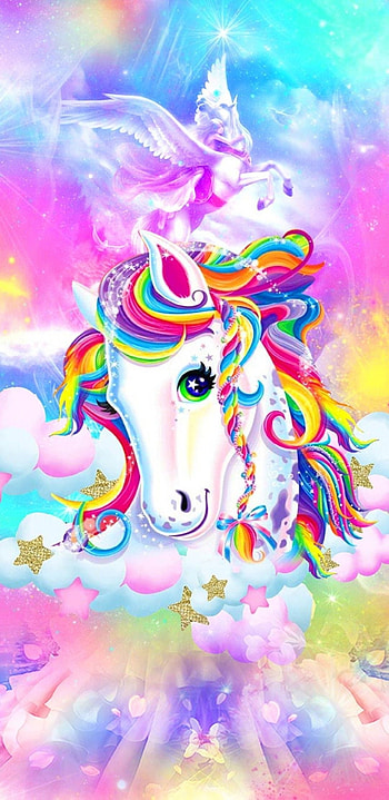 Unicorn, girly, rainbow, lisafrank, cute HD phone wallpaper