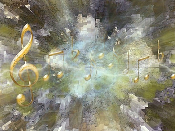 Music rain, music, abstract HD wallpaper