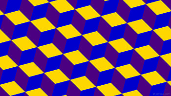 purple blue 3d cubes yellow indigo medium blue gold HD wallpaper
