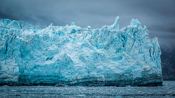 Blue iceberg, glacier, nature HD wallpaper