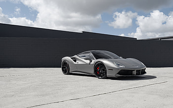 2022, Ferrari 488 GTB, , F142M, front view, gray sports coupe, 488 GTB tuning, italian supercars, Ferrari HD wallpaper