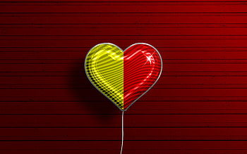 I Love Naples, , realistic balloons, red wooden background, Day of Naples, Italian cities, flag of Naples, Italy, balloon with flag, Naples flag, Naples HD wallpaper