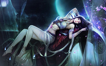 Passion Queen, young, brunette, passion, fantasy art, queen HD wallpaper