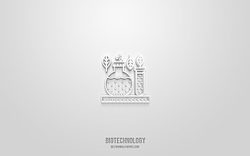 Biotechnology 3d icon, white background, 3d symbols, Biotechnology, technology icons, 3d icons, Biotechnology sign, technology 3d icons HD wallpaper