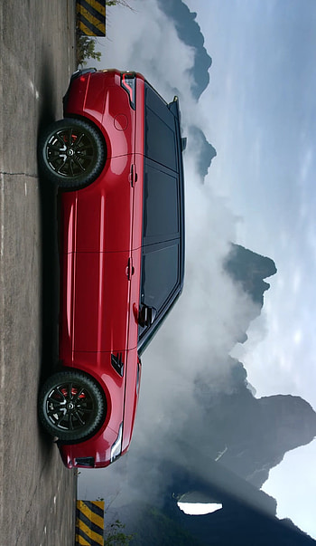 Car suv, red, sky HD phone wallpaper