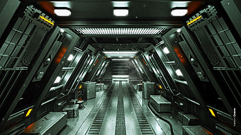 Art, Sci-Fi, Tunnel, Station HD wallpaper