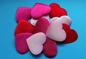 Hearts, shapes, fabric, close up HD wallpaper