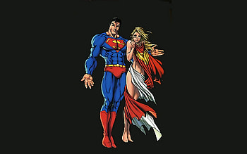 Superman And Supergirl Minimalism Artwork, superman, supergirl, superheroes, artist, digital-art, artwork HD wallpaper