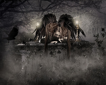 Gothic Angel..I've come for you..yes YOU, night, gothic, angel, dark, wings HD wallpaper