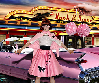 No Dice, pink, 1950s, dice, no HD wallpaper