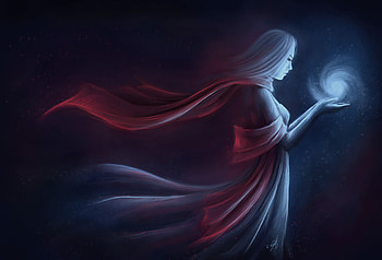 SOUL COLLECTOR, magic, fantasy, art, lights, face, hands, black magic, hair HD wallpaper
