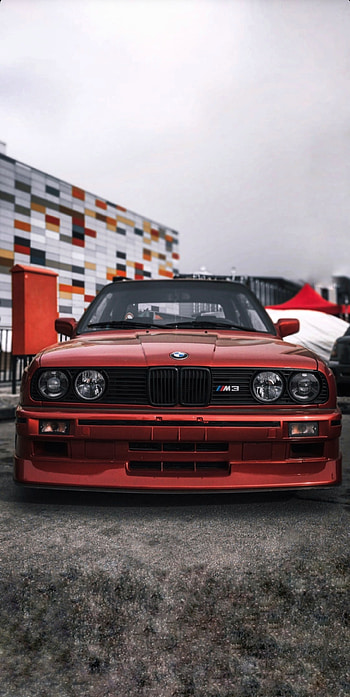 Bmw e30 kırmızı m3, bbs, araba, bulut HD phone wallpaper