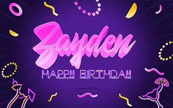 Happy Birtay Zayden, , Purple Party Background, Zayden, creative art, Happy Zayden birtay, Zayden name, Zayden Birtay, Birtay Party Background HD wallpaper
