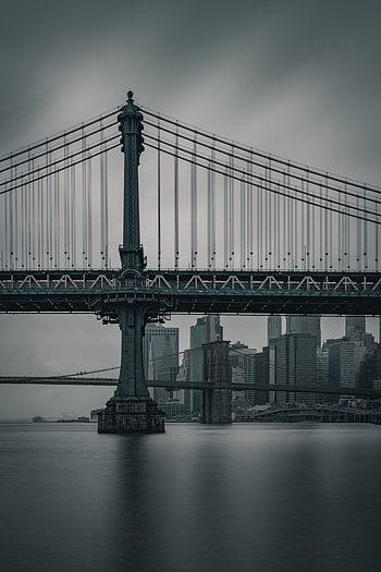 Cities, Twilight, Usa, City, Dusk, Bridge, United States, New York HD phone wallpaper