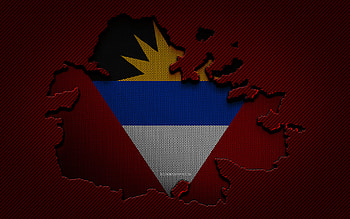 Antigua and Barbuda map, , North American countries, Antigua and Barbuda flag, blue carbon background, Antigua and Barbuda map silhouette, North America, Antigua and Barbuda, flag of Antigua and Barbuda HD wallpaper