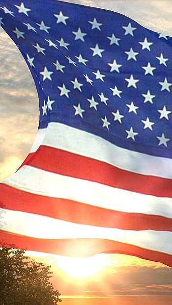 Memorial Day 2022, American Flag, Sunrise Background HD phone wallpaper