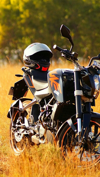 Ktm Duke 200, Grass, Nature, Background HD phone wallpaper