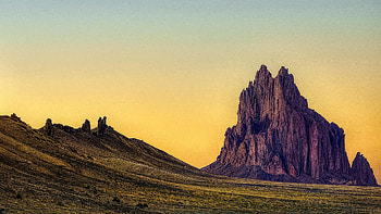 Shiprock, The Rock with Wings, in Northwestern New Mexico, landscape, rocks, usa, sunset HD wallpaper