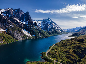Norway Lofoten Mountains , mountains, nature, snow HD wallpaper
