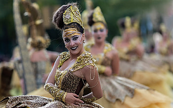 Brasil Carnival, girl, yellow, vicente concha, woman HD wallpaper