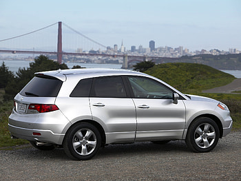Auto, Nature, Water, Grass, Acura, Bush, Cars, City, Asphalt, Side View, Style, Akura, Silver Metallic, Rdx HD wallpaper