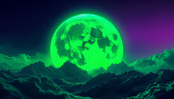 Radiant Moonrise - Ultra, moonrise, moon, neon, night, cloud HD wallpaper