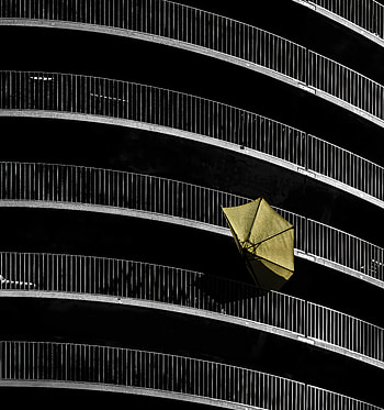 Building, Miscellanea, Miscellaneous, Facade, Umbrella, Wind HD phone wallpaper