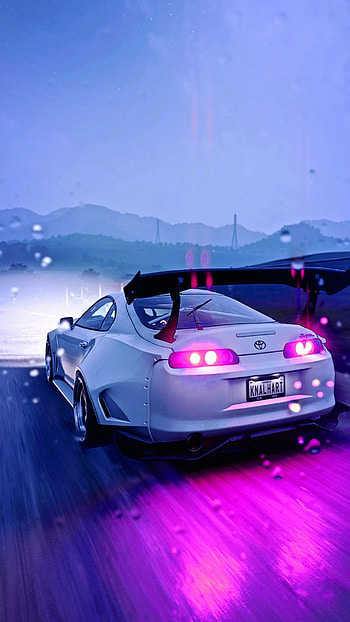 FH5 JDM Supra, automotive_design, car, night, purple HD phone wallpaper