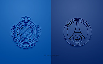 Club Brugge KV vs PSG, 2021, UEFA Champions League, Group А, 3D logos, blue background, Champions League, football match, 2021 Champions League, Club Brugge KV, PSG HD wallpaper