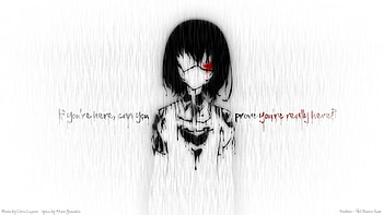 Creepy rain blood quotes eyepatch typography anime anime girls another anime series misaki mei bla HD wallpaper
