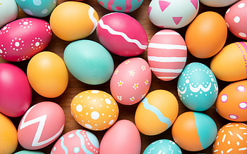 Happy Easter!, egg, blue, pink, yellow, texture, card, easter HD wallpaper