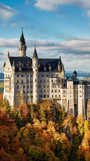 Neuschwanstein Castle, Ancient architecture, Autumn, Schwangau HD phone wallpaper
