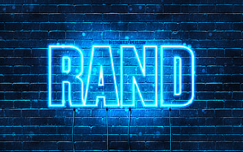 Rand, , with names, Rand name, blue neon lights, Happy Birtay Rand, popular arabic male names, with Rand name HD wallpaper
