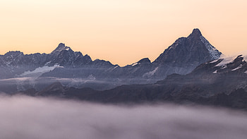 Mountain Range Covered In Fog, mountains, nature HD wallpaper