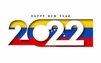 Happy New Year 2022 Venezuela, white background, Venezuela 2022, Venezuela 2022 New Year, 2022 concepts, Venezuela, Flag of Venezuela HD wallpaper