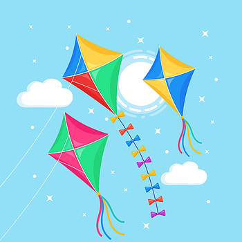 Colorful kite, Blue sky, Sun isolated, Spring holiday HD phone wallpaper