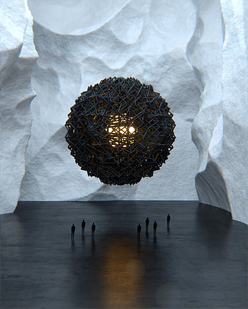 Silhouettes, 3D, Ball, Sphere HD phone wallpaper